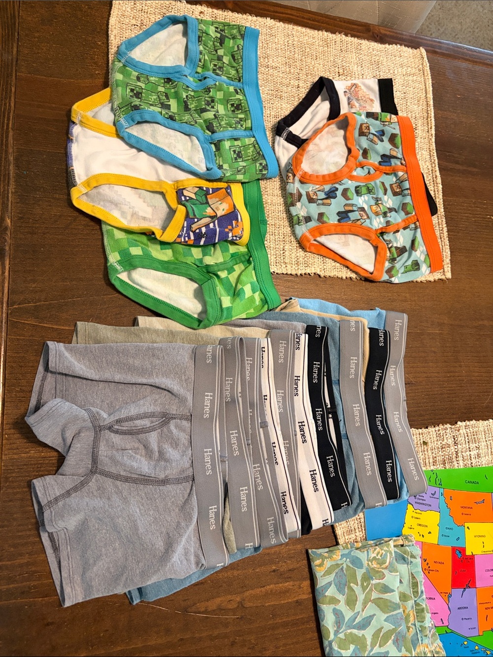 Hanes Boys' Small (size 5/6ish) Boxer Briefs and MindCraft Briefs (15 total)